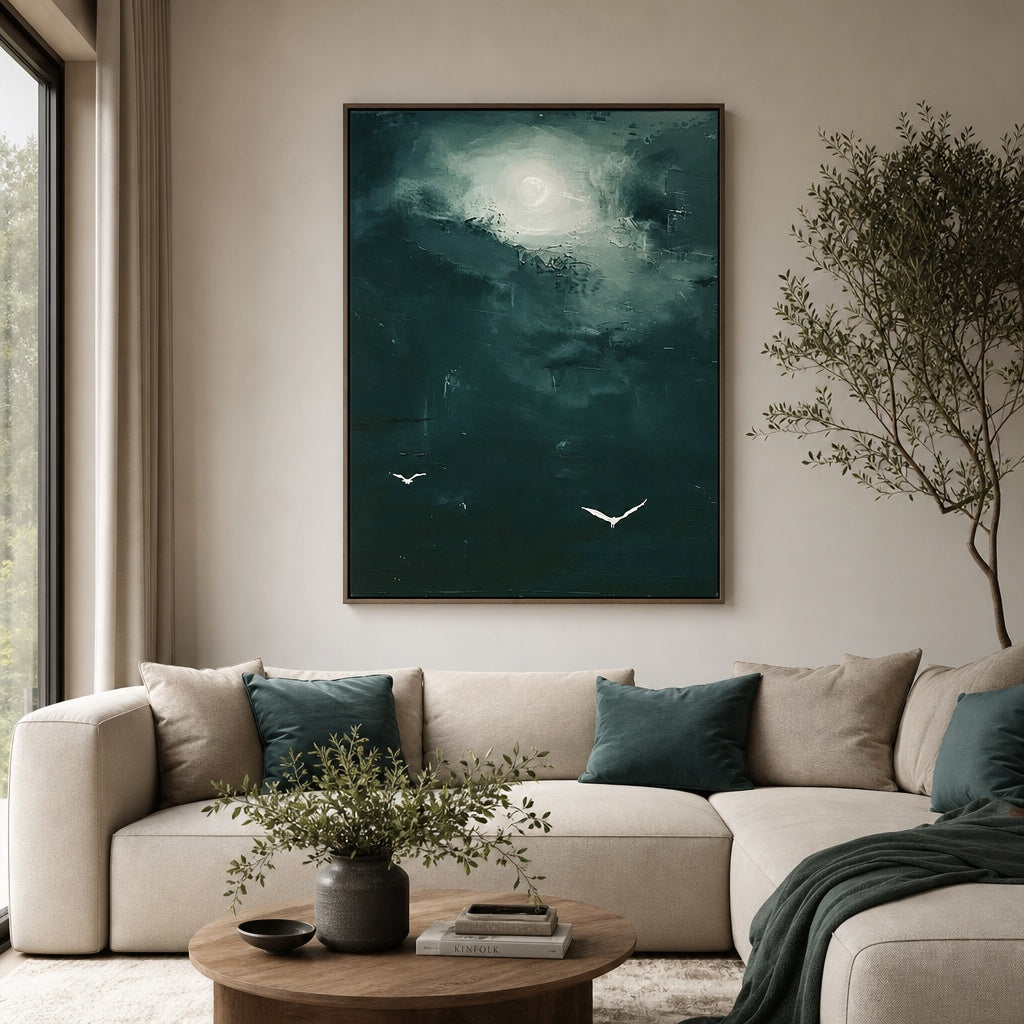 Moonlit Emerald Sky