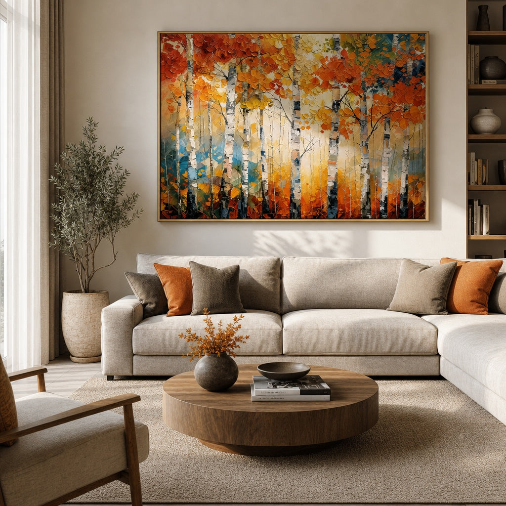 Autumn Birch Glow