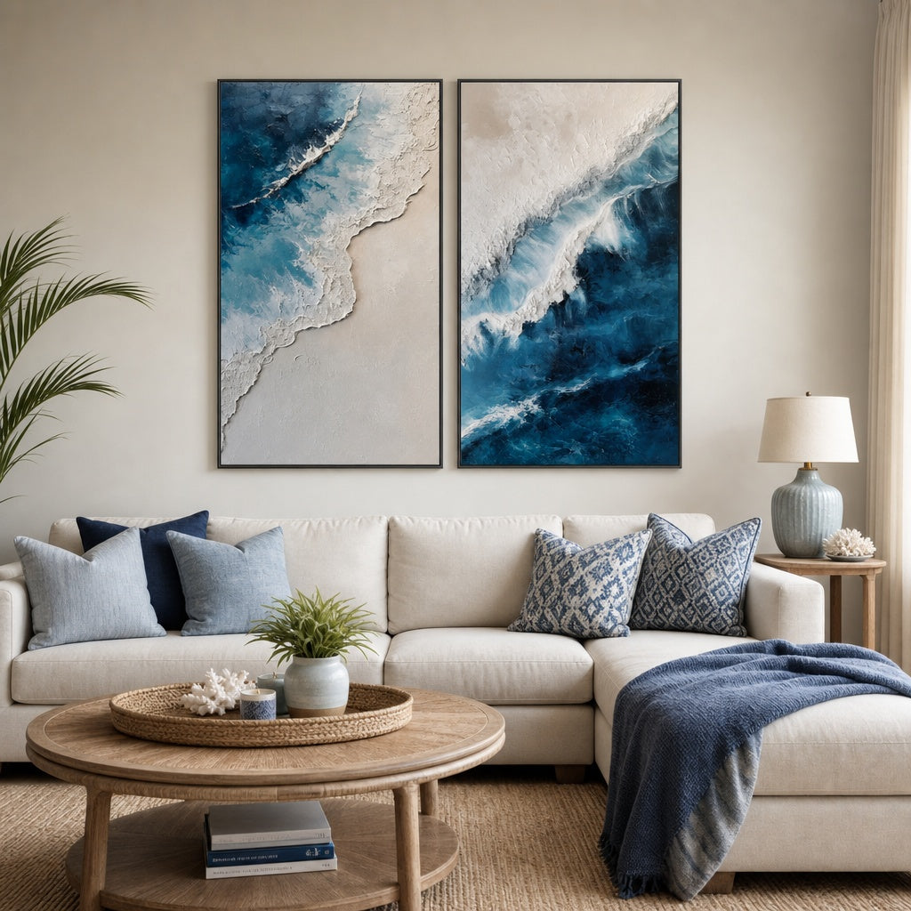 Azure Shore Diptych