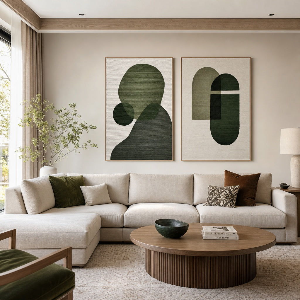 Deep Green Abstract Harmony