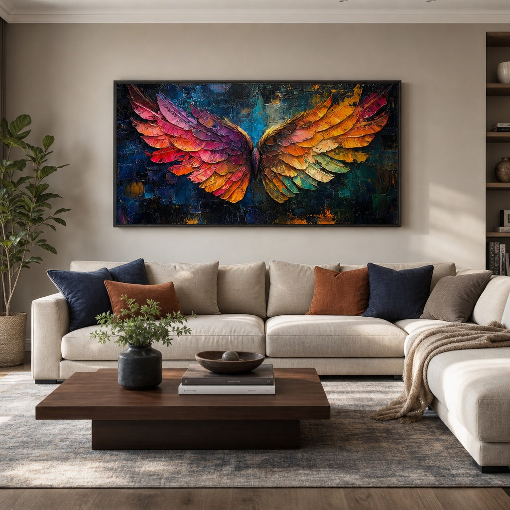 Colorful Angel Wings Abstract Painting
