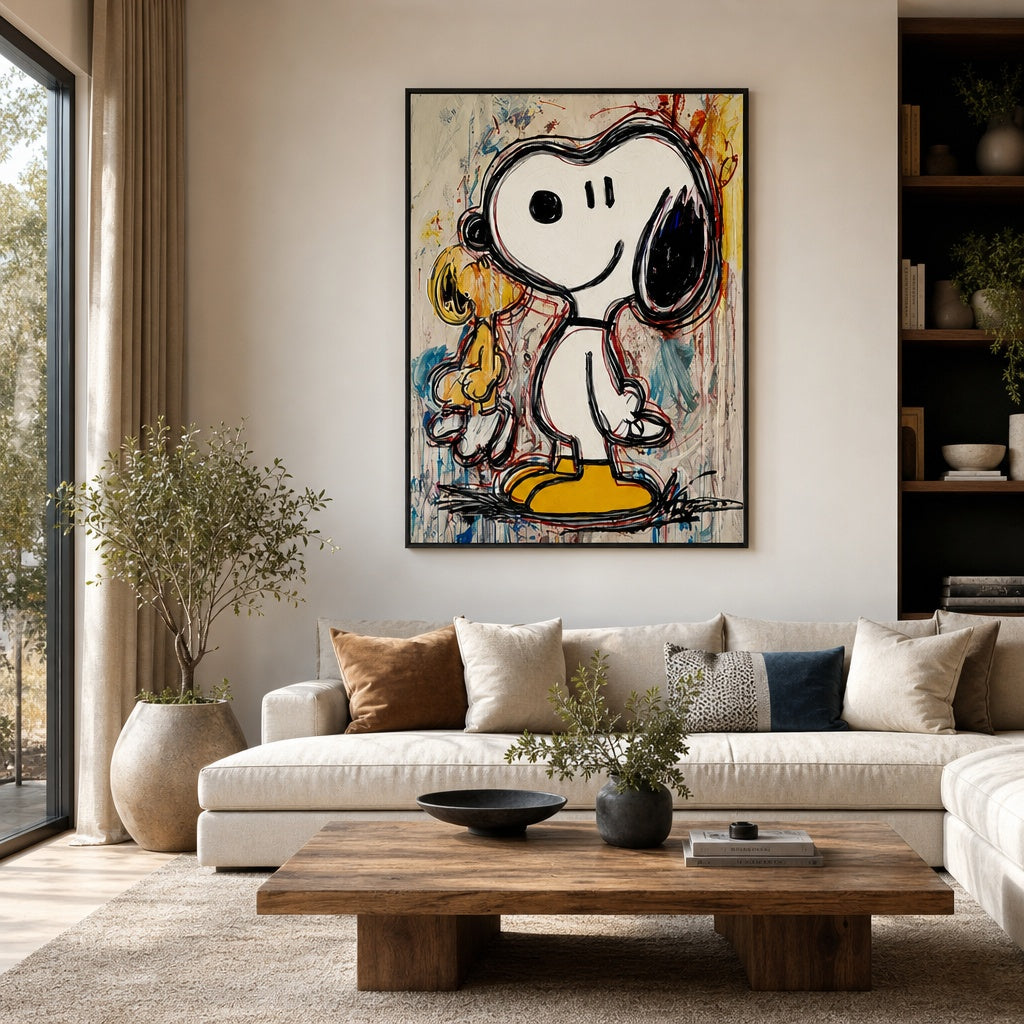 Playful White Dog Pop Art Painting