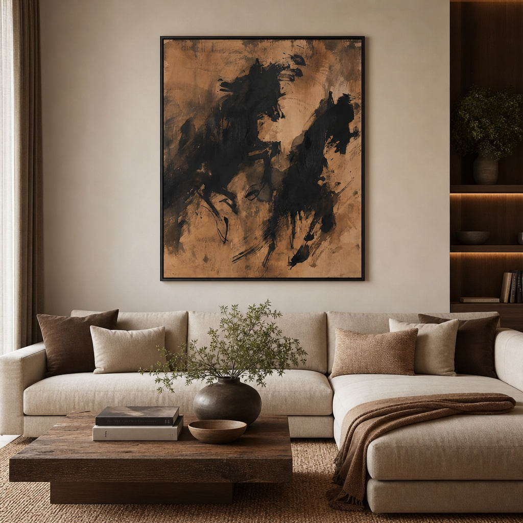 Black Gold Abstract Texture Painting
