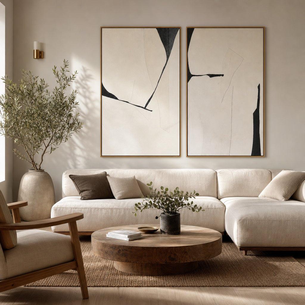 Ivory Noir Diptych