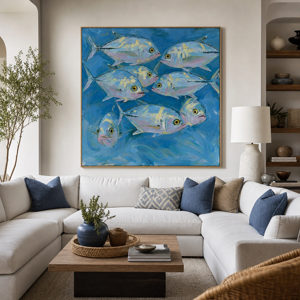 Blue Ocean Fish Seascape Painting