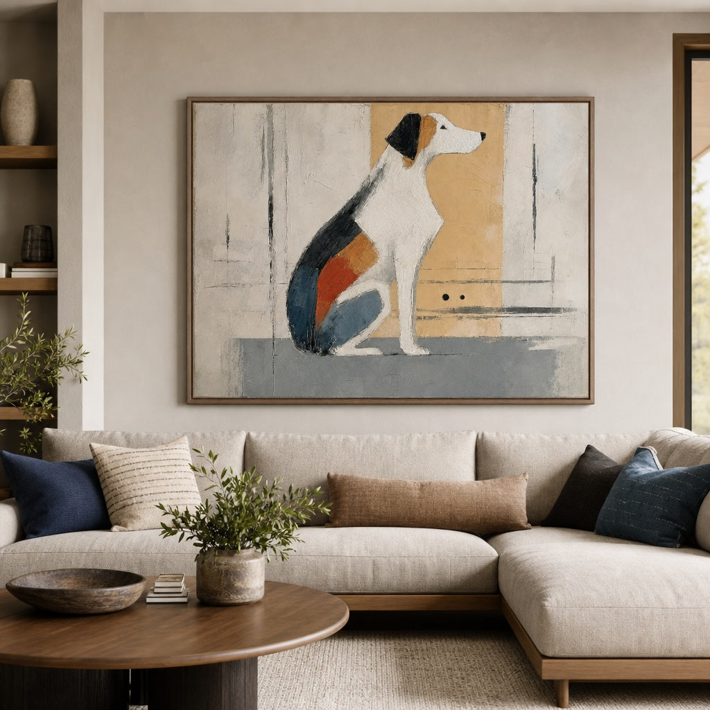 Minimalist Dog Portrait Painting