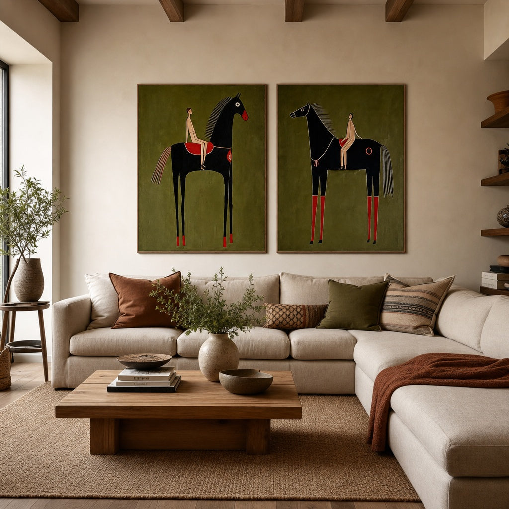 Olive Equestrian Pair