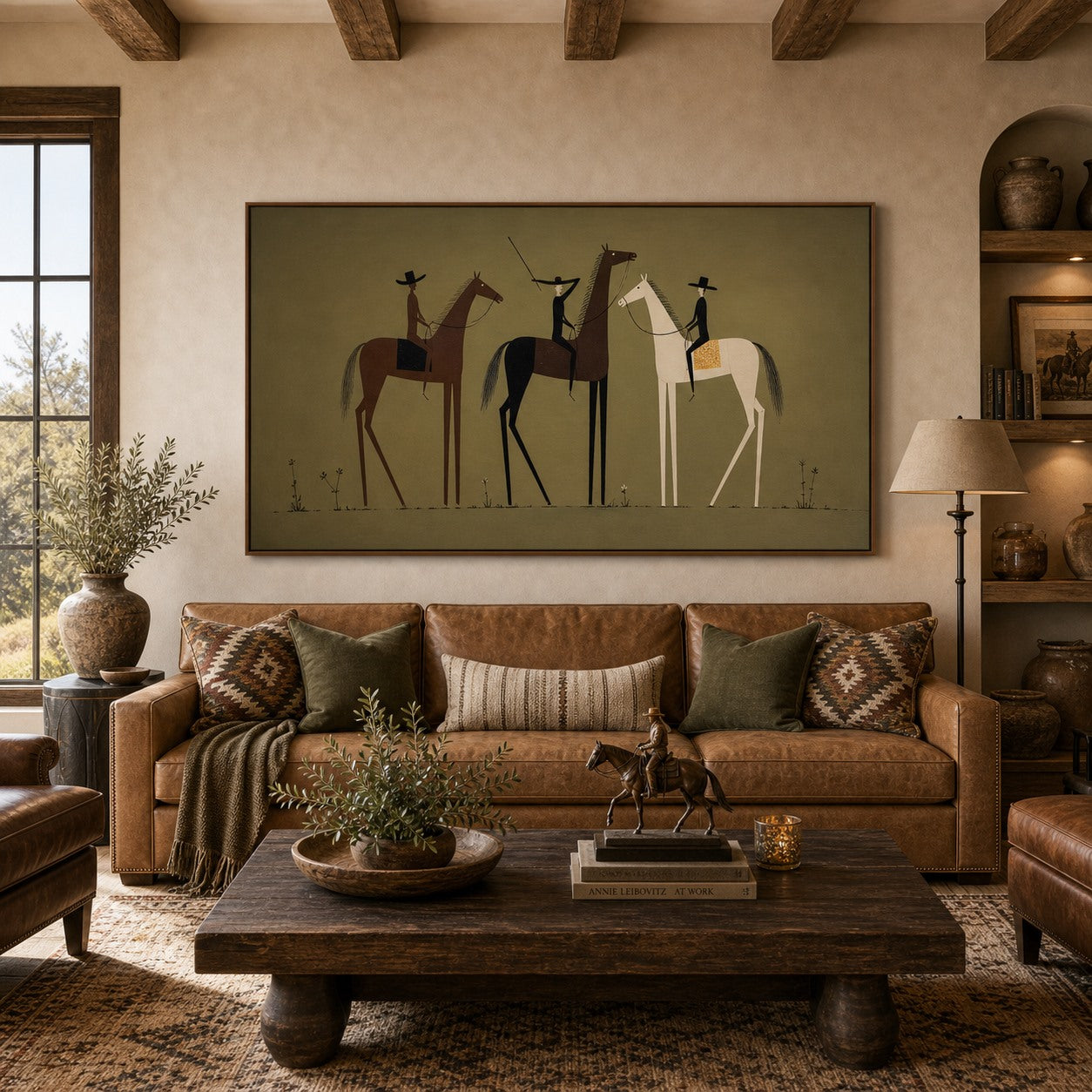 Three Riders - Hand-Painted Western Horse Wall Art