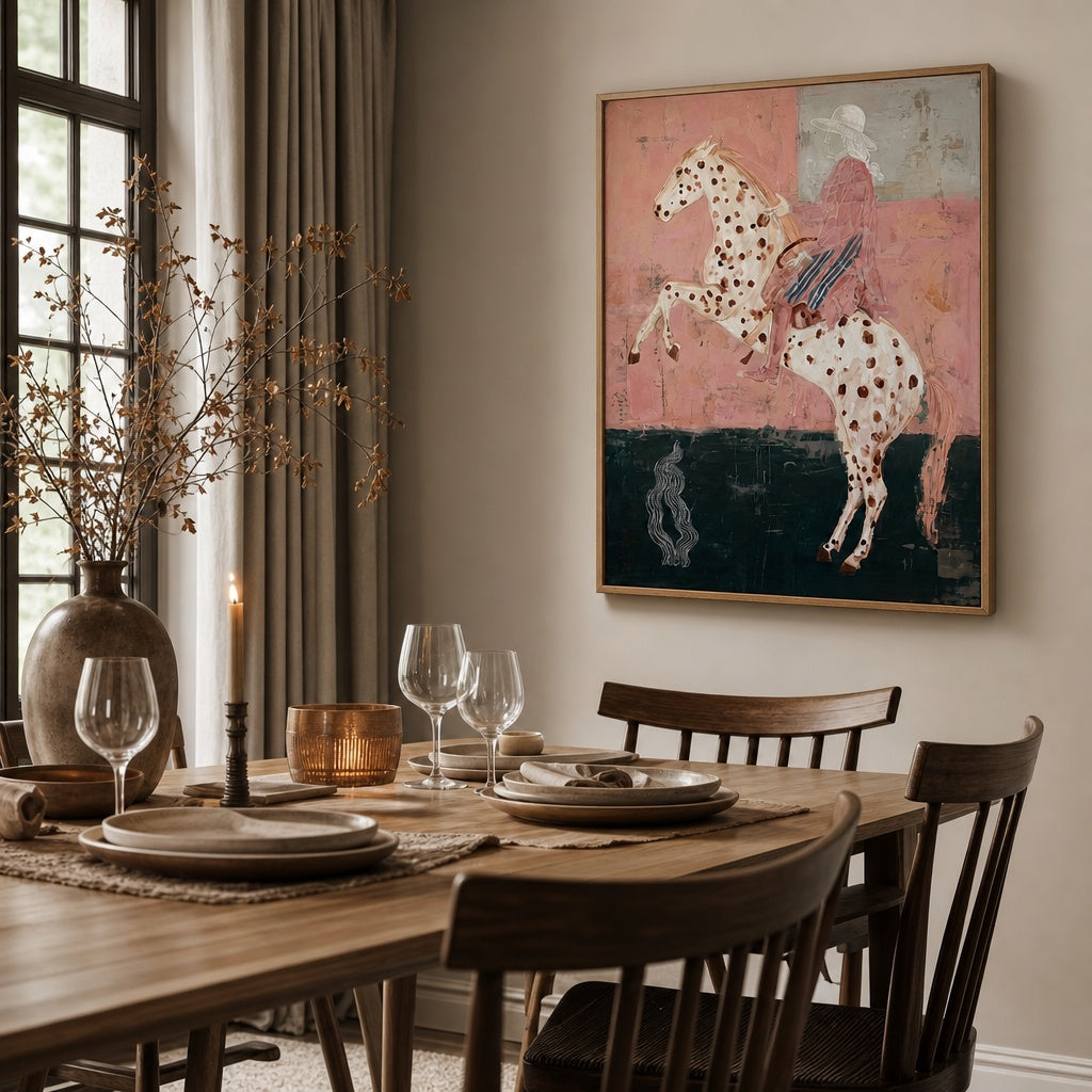 Vintage Horse Rider Bohemian Painting