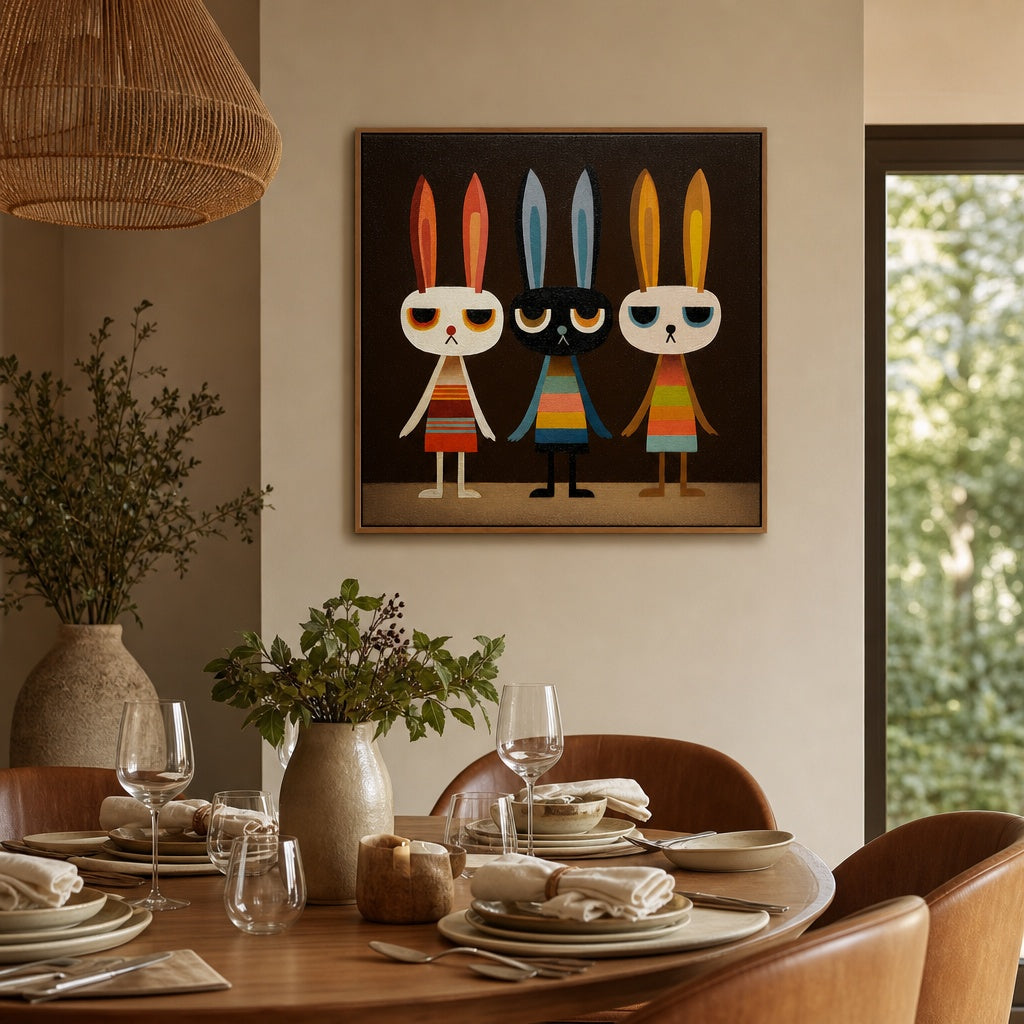 Colorful Bunny Character Pop Art Painting