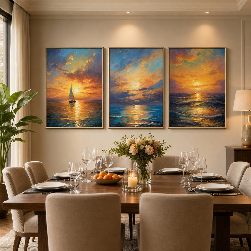 Sunset Sail Triptych