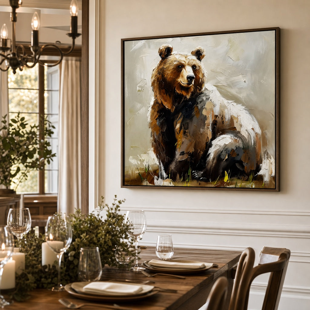 Brown Bear Wildlife Portrait Painting