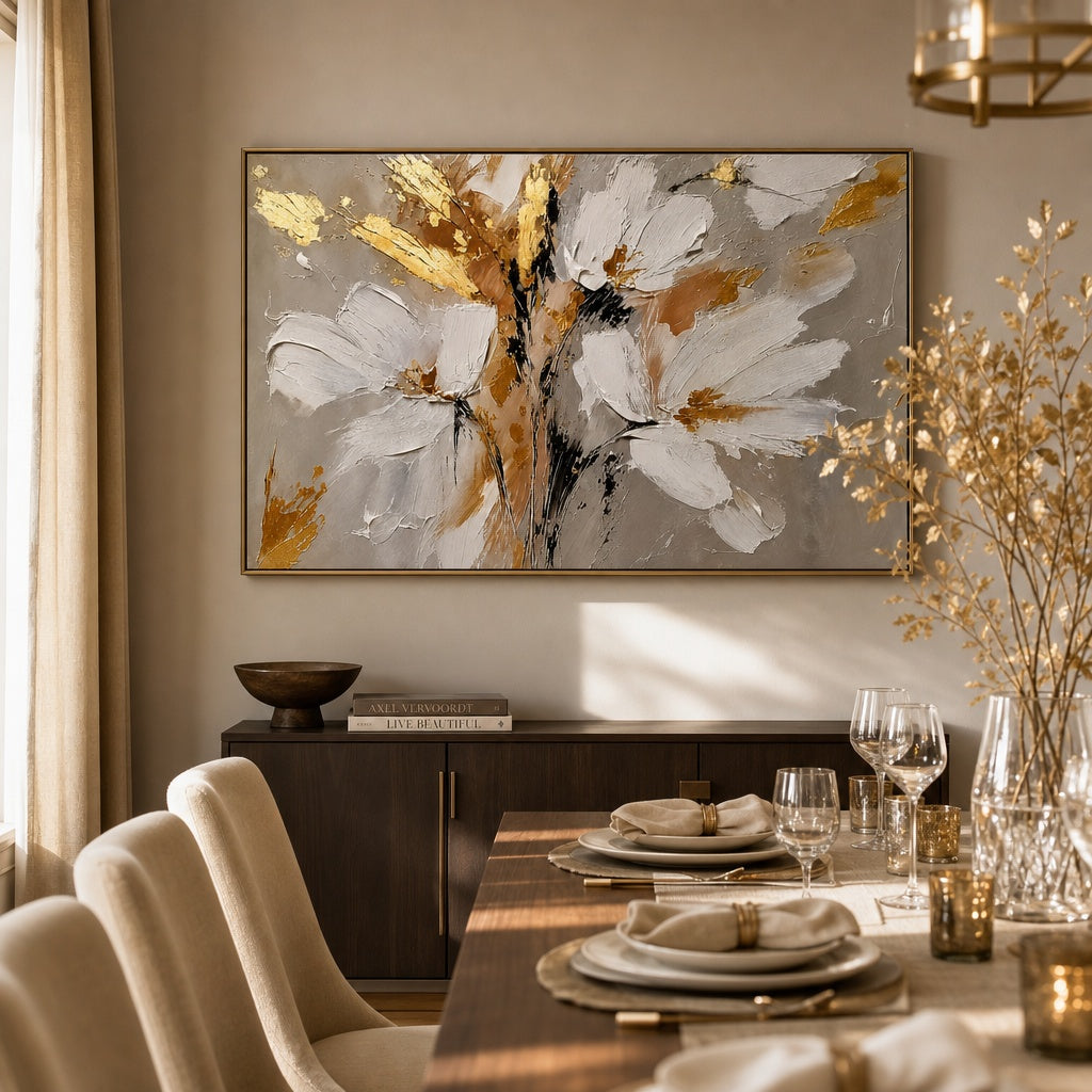 Gilded White Florals