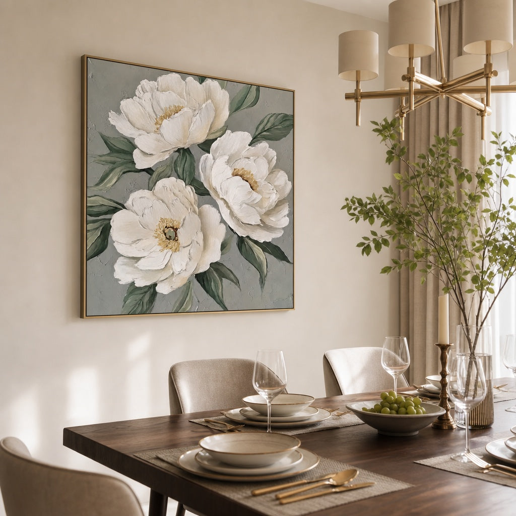Ivory White Peony Trio