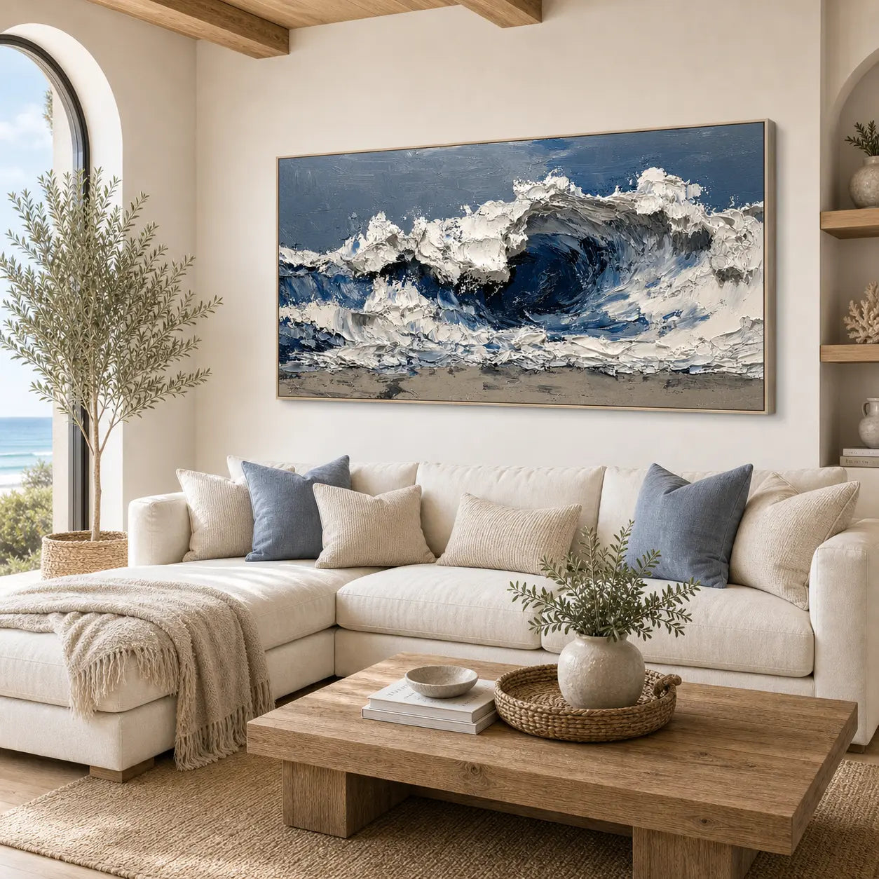 Ocean Majesty – Hand-Painted Textured Wave