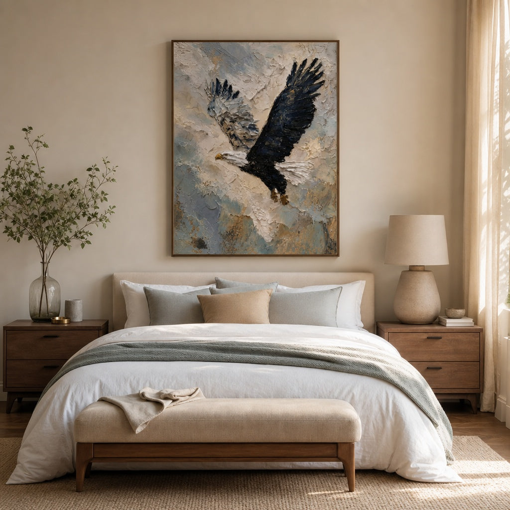 Bald Eagle Flight Textured Painting