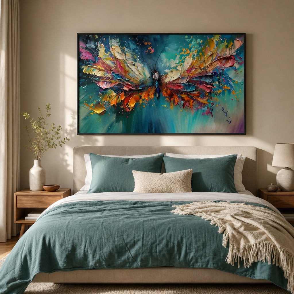 Colorful Butterfly Textured Abstract Painting