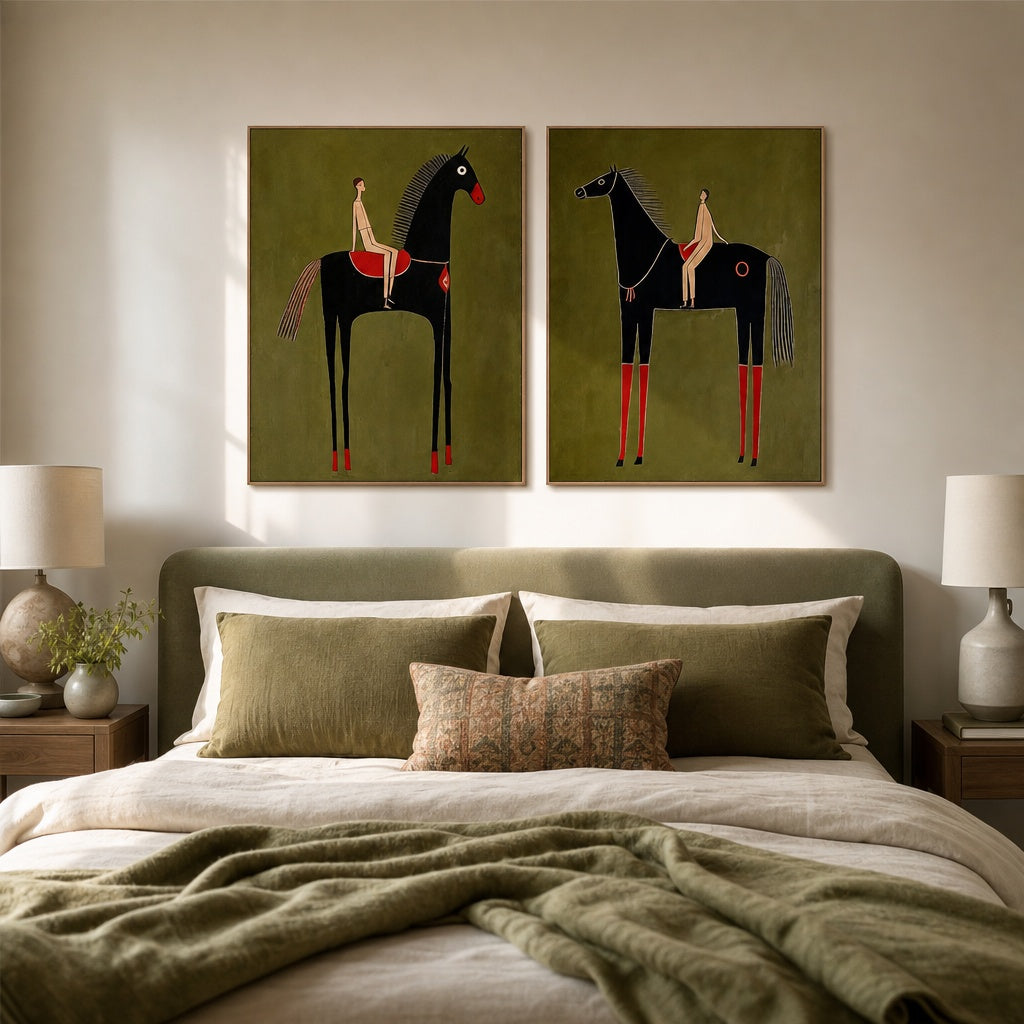 Olive Equestrian Pair