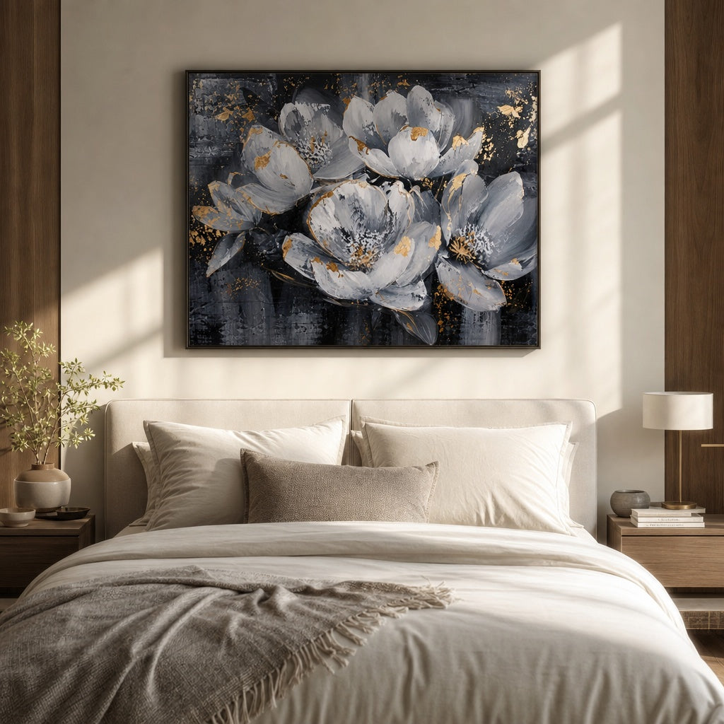 Gilded Charcoal Blossoms