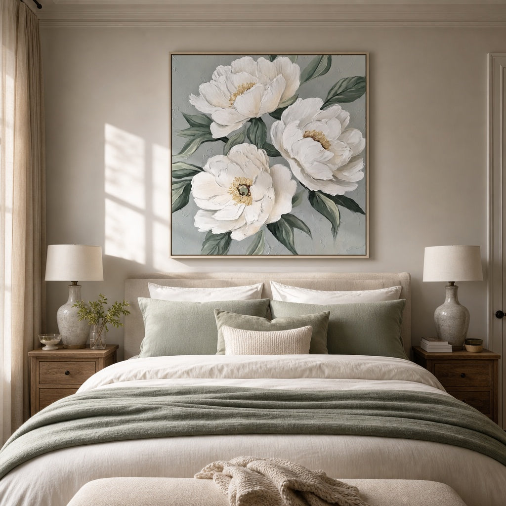 Ivory White Peony Trio
