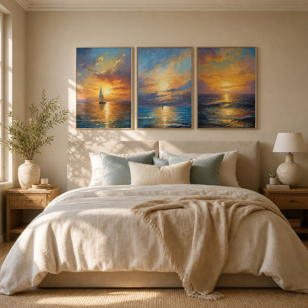 Sunset Sail Triptych