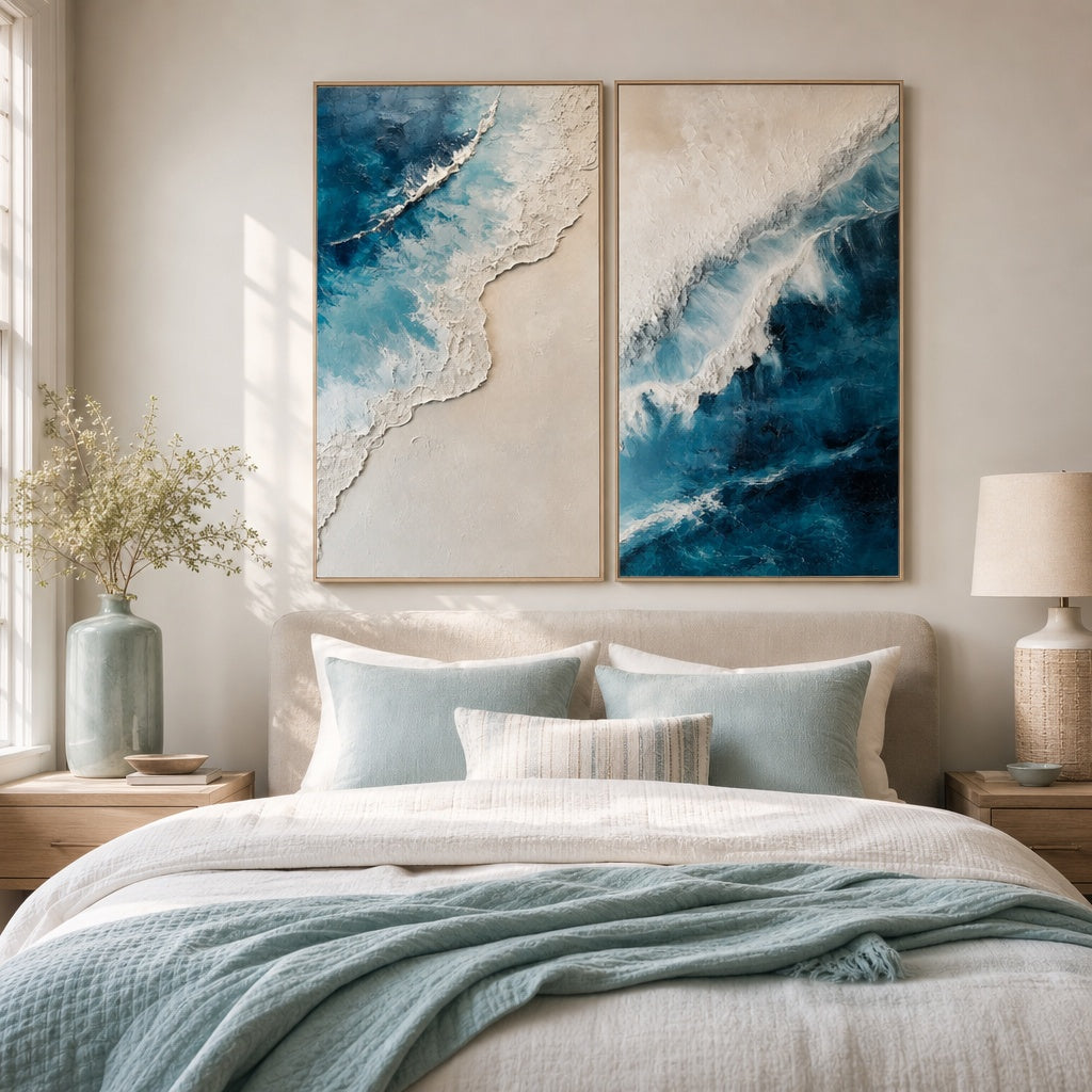 Azure Shore Diptych