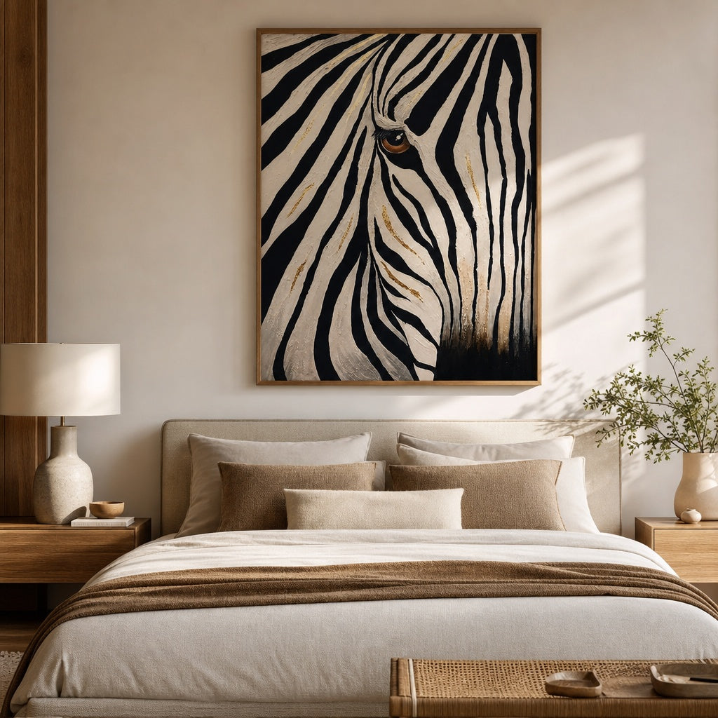Zebra Black and White Animal Painting
