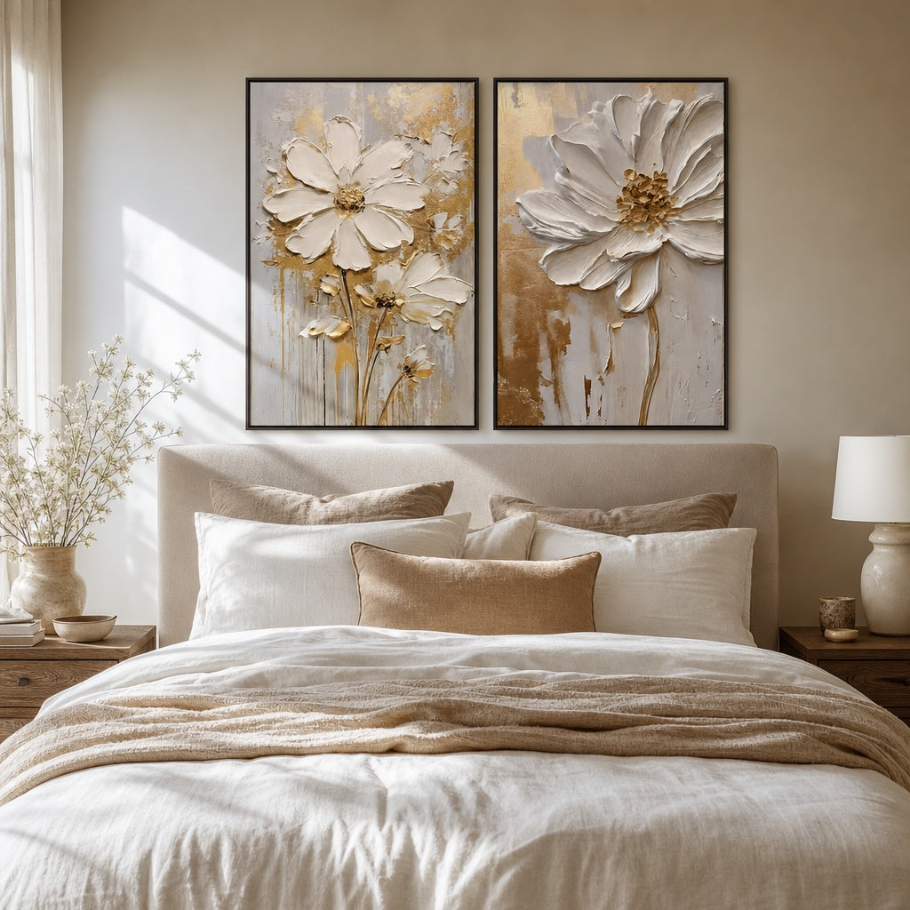 Golden Daisy Diptych