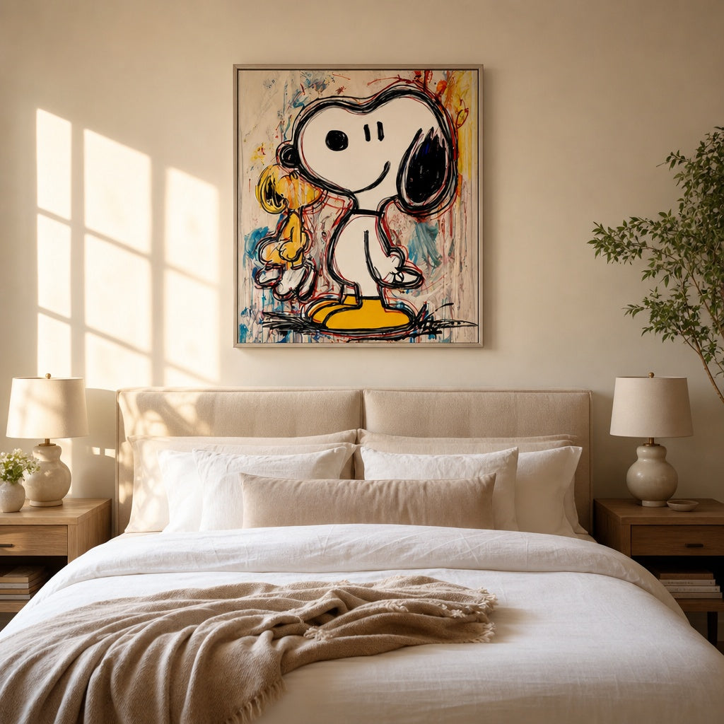 Playful White Dog Pop Art Painting