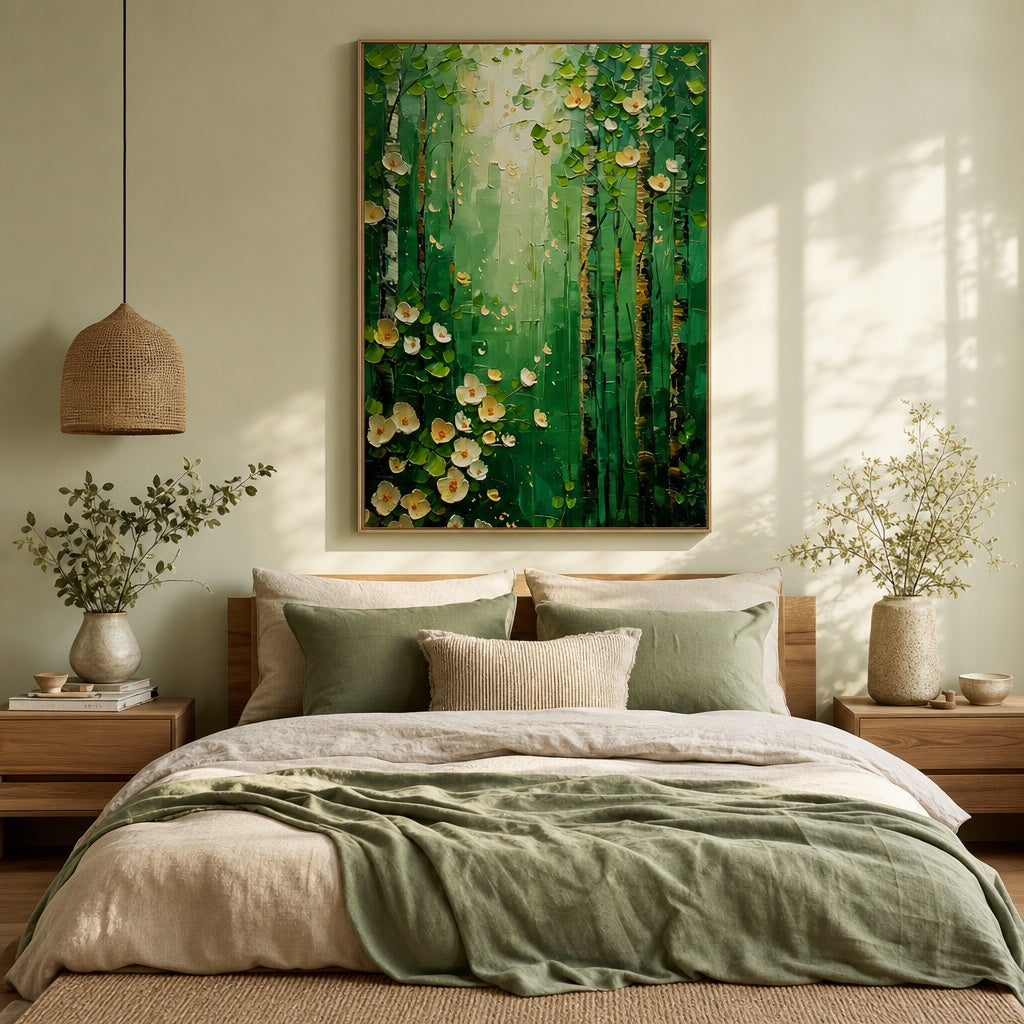 Emerald Bamboo Blossoms