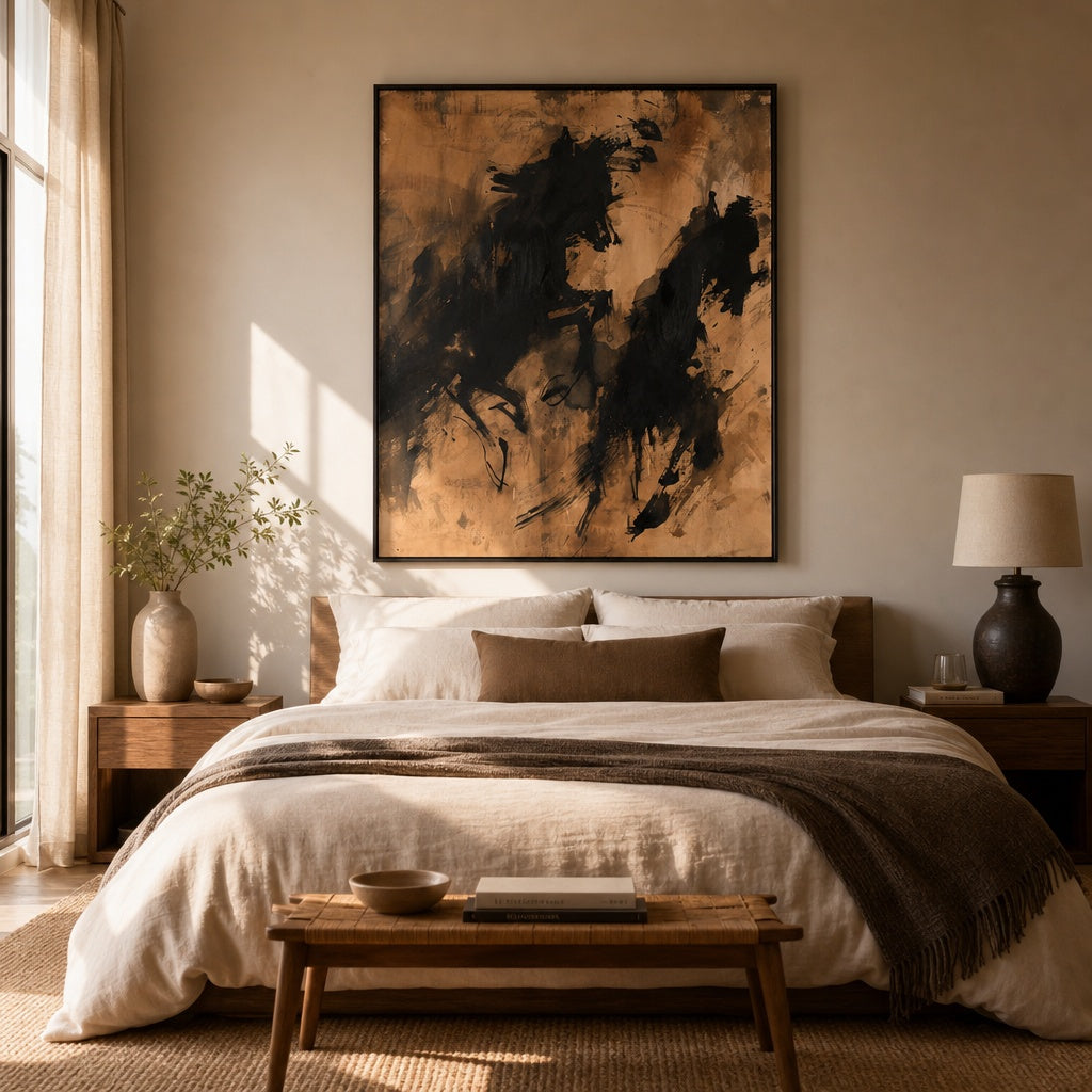Black Gold Abstract Texture Painting