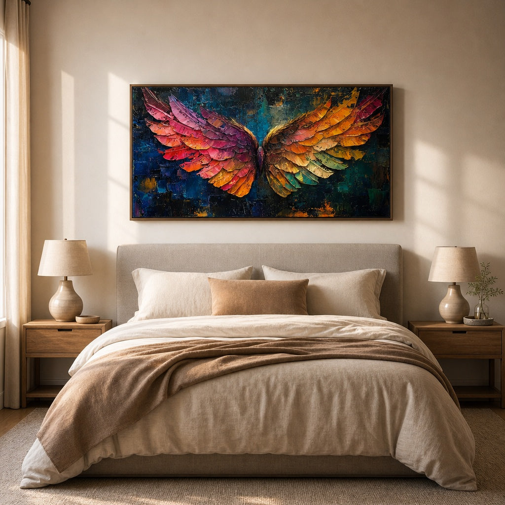 Colorful Angel Wings Abstract Painting
