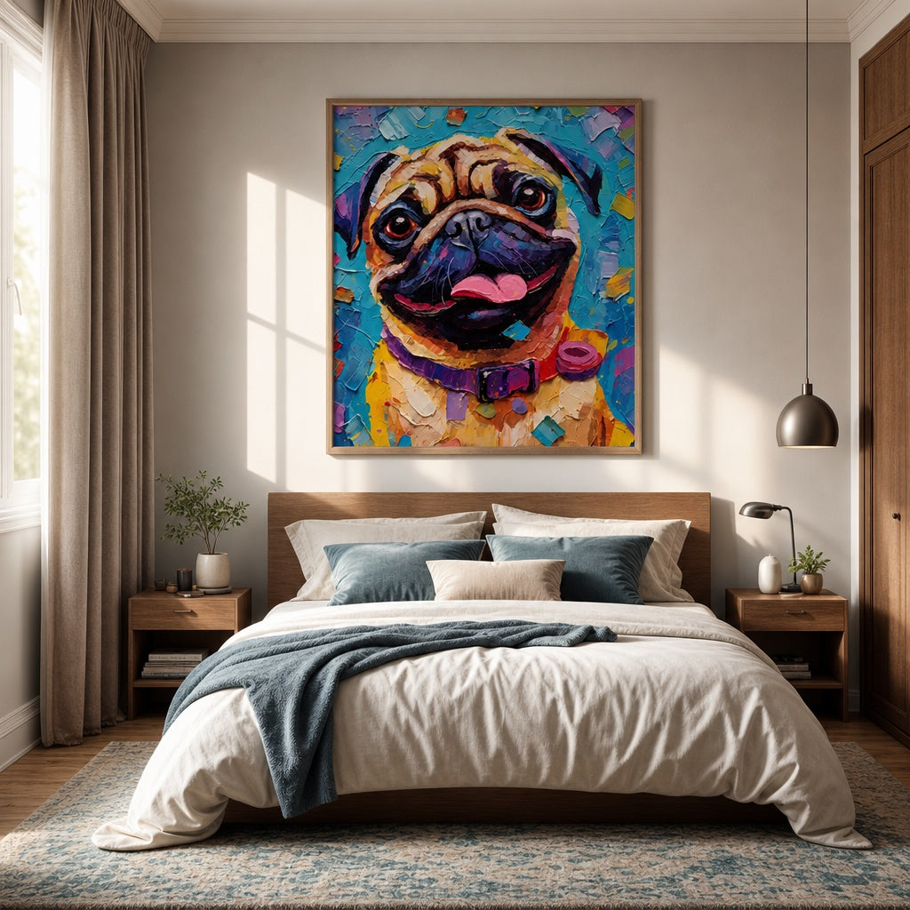 Colorful Pug Dog Pop Art Painting