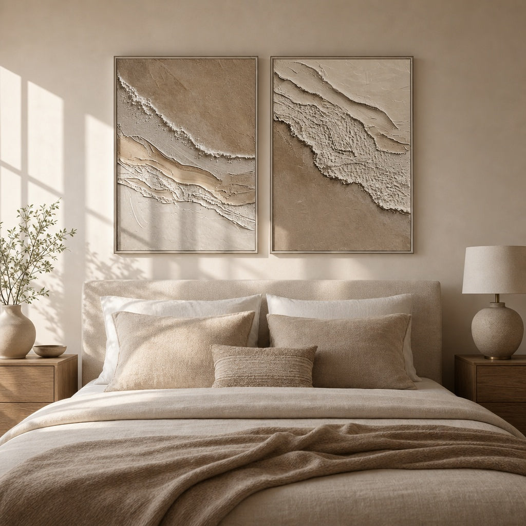 Neutral Coast Relief Diptych