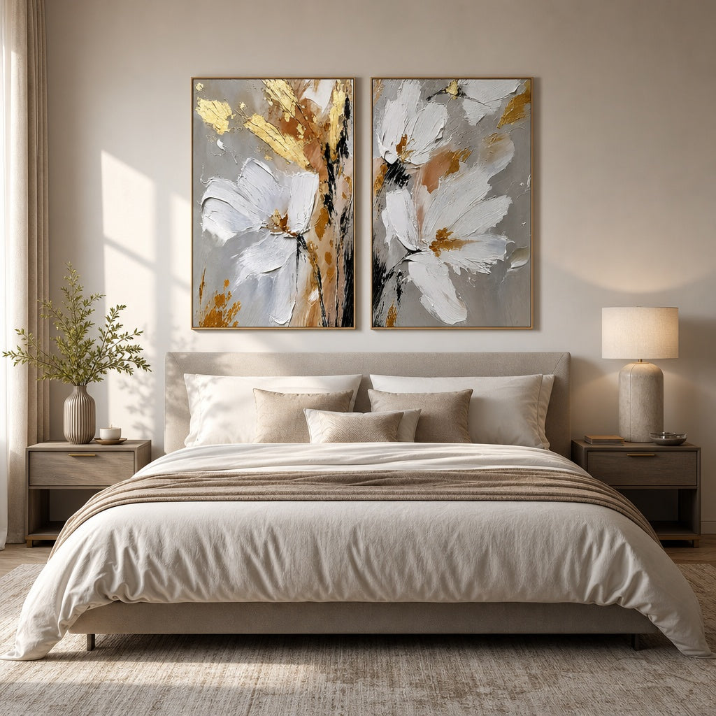 Golden Petal Diptych