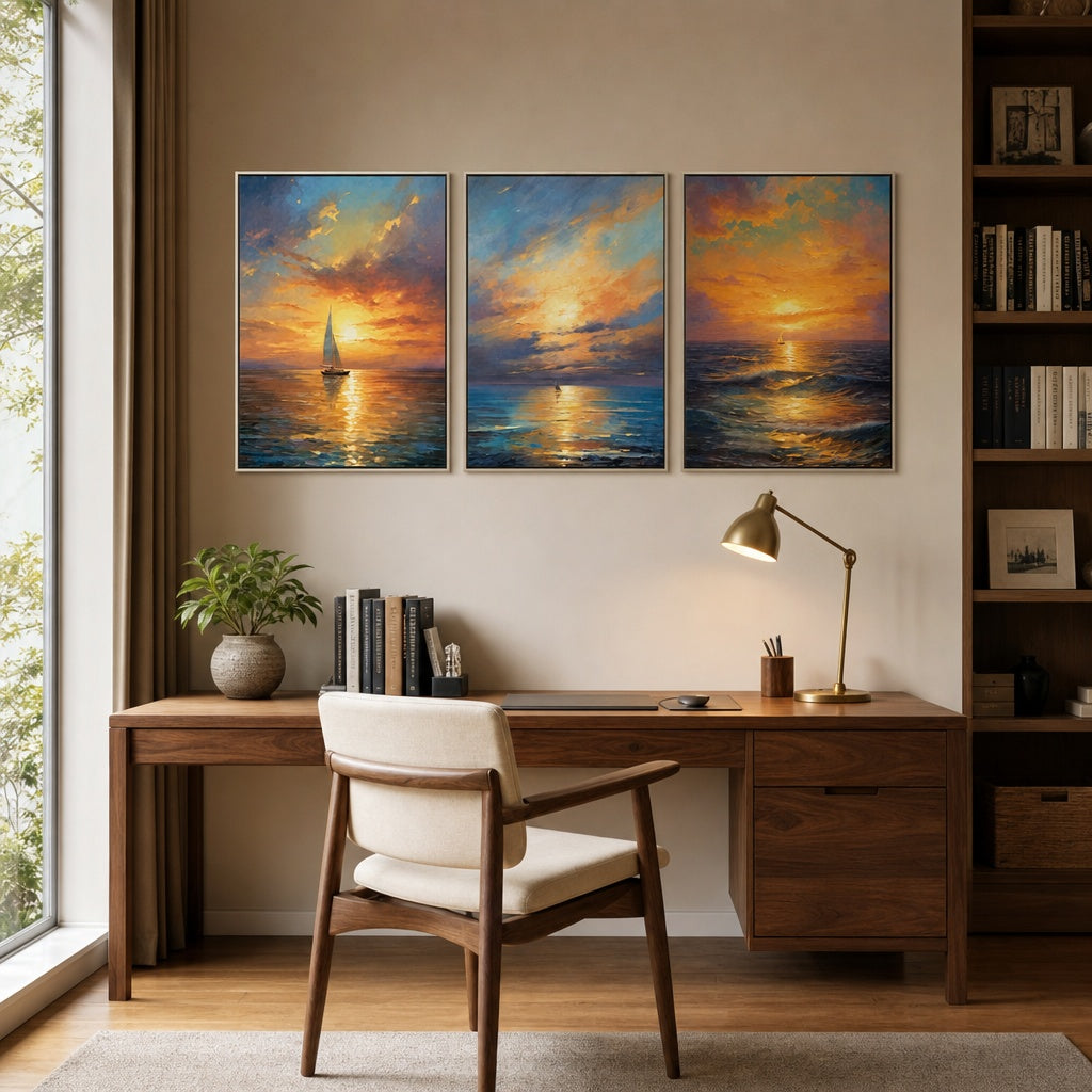 Sunset Sail Triptych