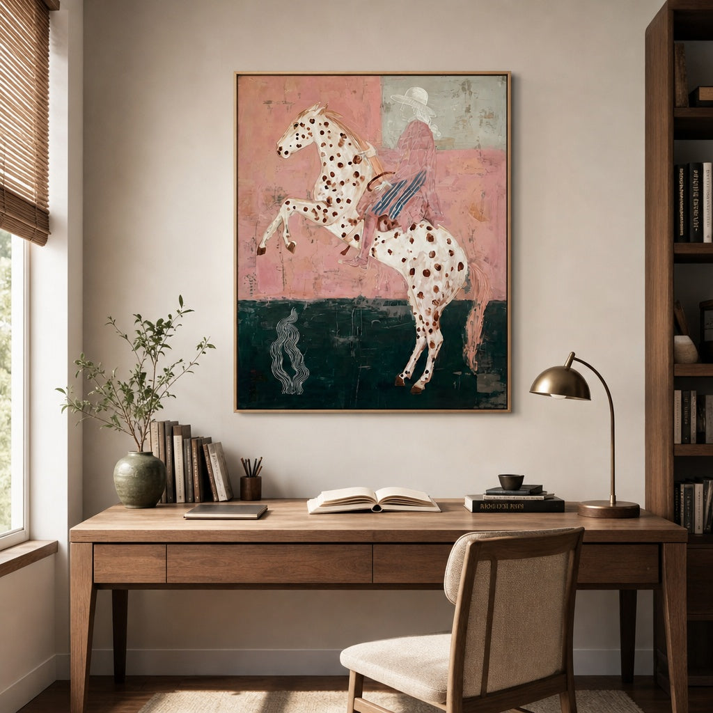 Vintage Horse Rider Bohemian Painting