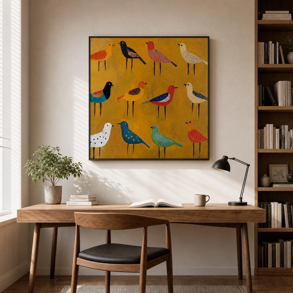 Colorful Bird Garden Painting