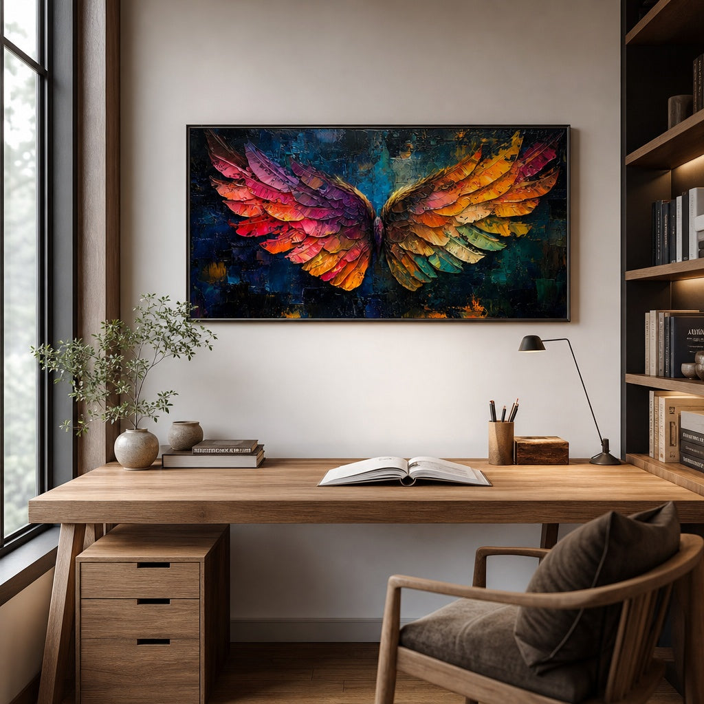 Colorful Angel Wings Abstract Painting