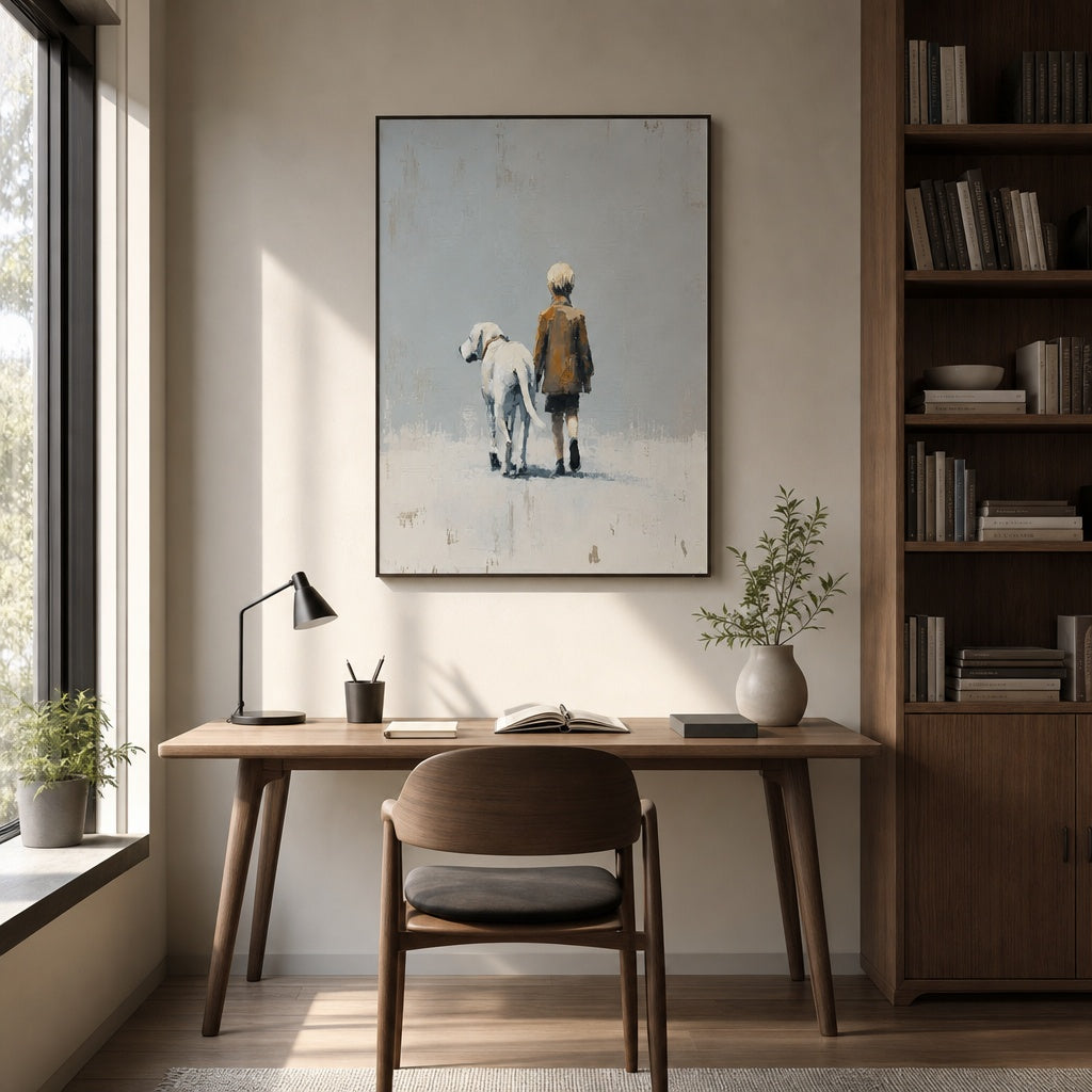 Walking With My Dog Minimalist Painting