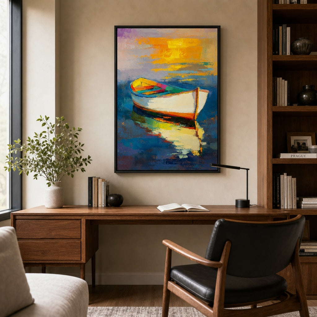 Sunset Harbor Boat