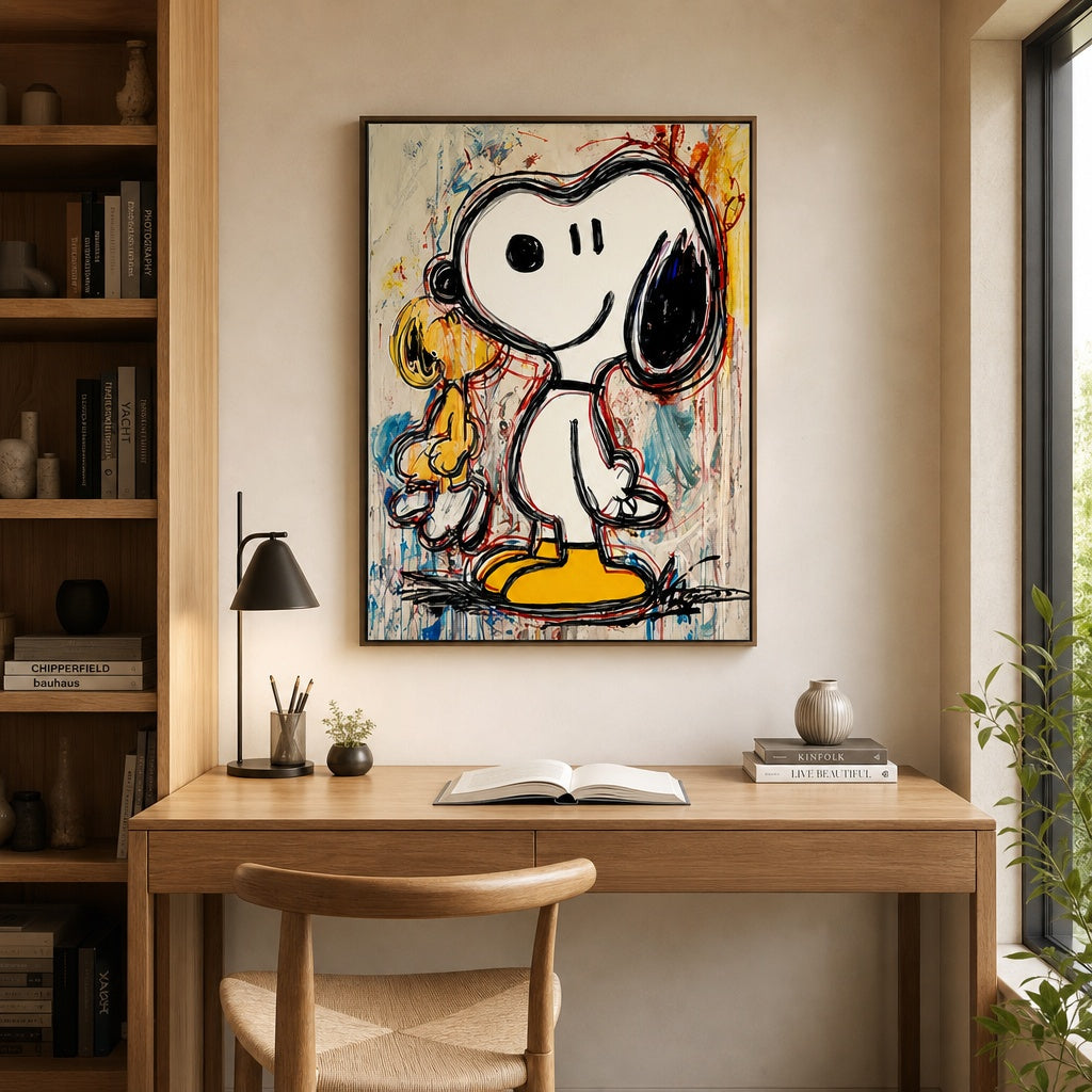 Playful White Dog Pop Art Painting