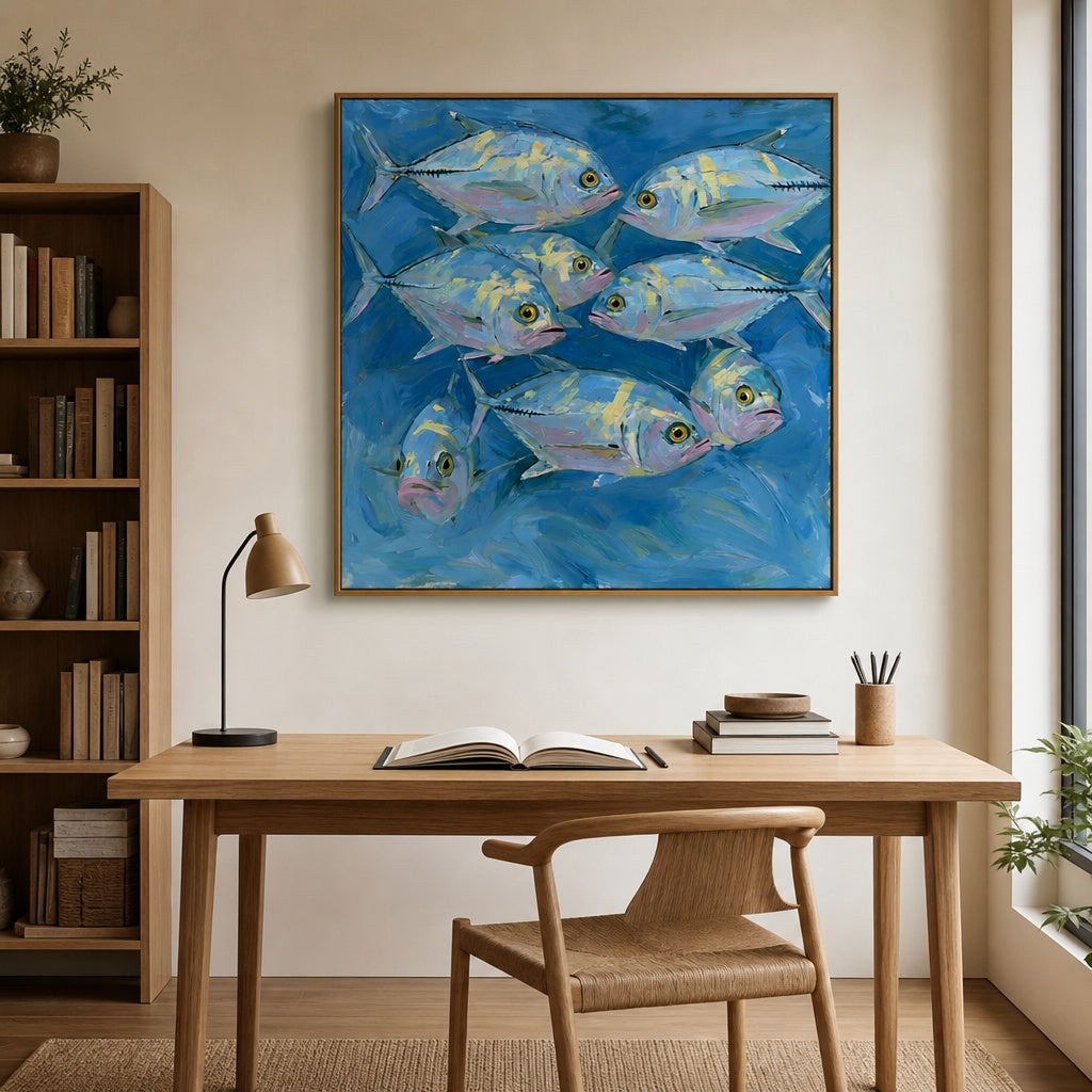 Blue Ocean Fish Seascape Painting