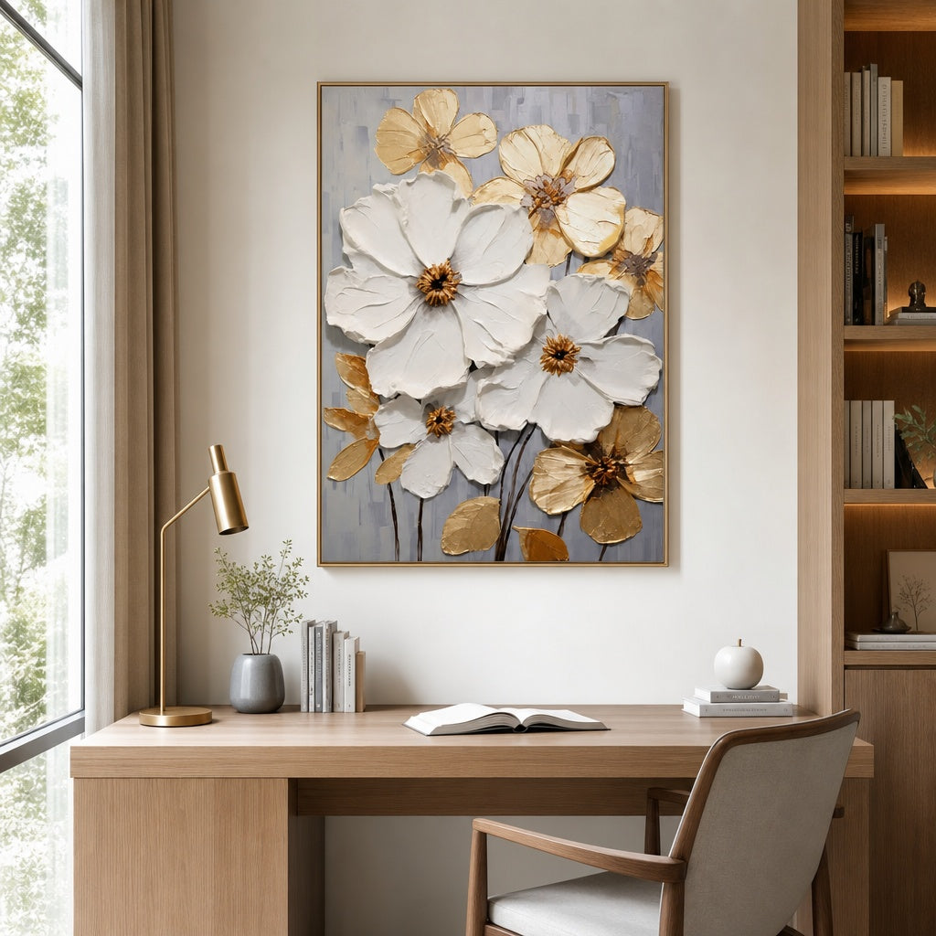 White Gold Floral Elegance