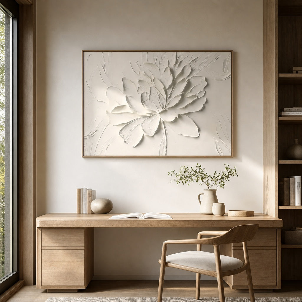 Ivory Floral Relief