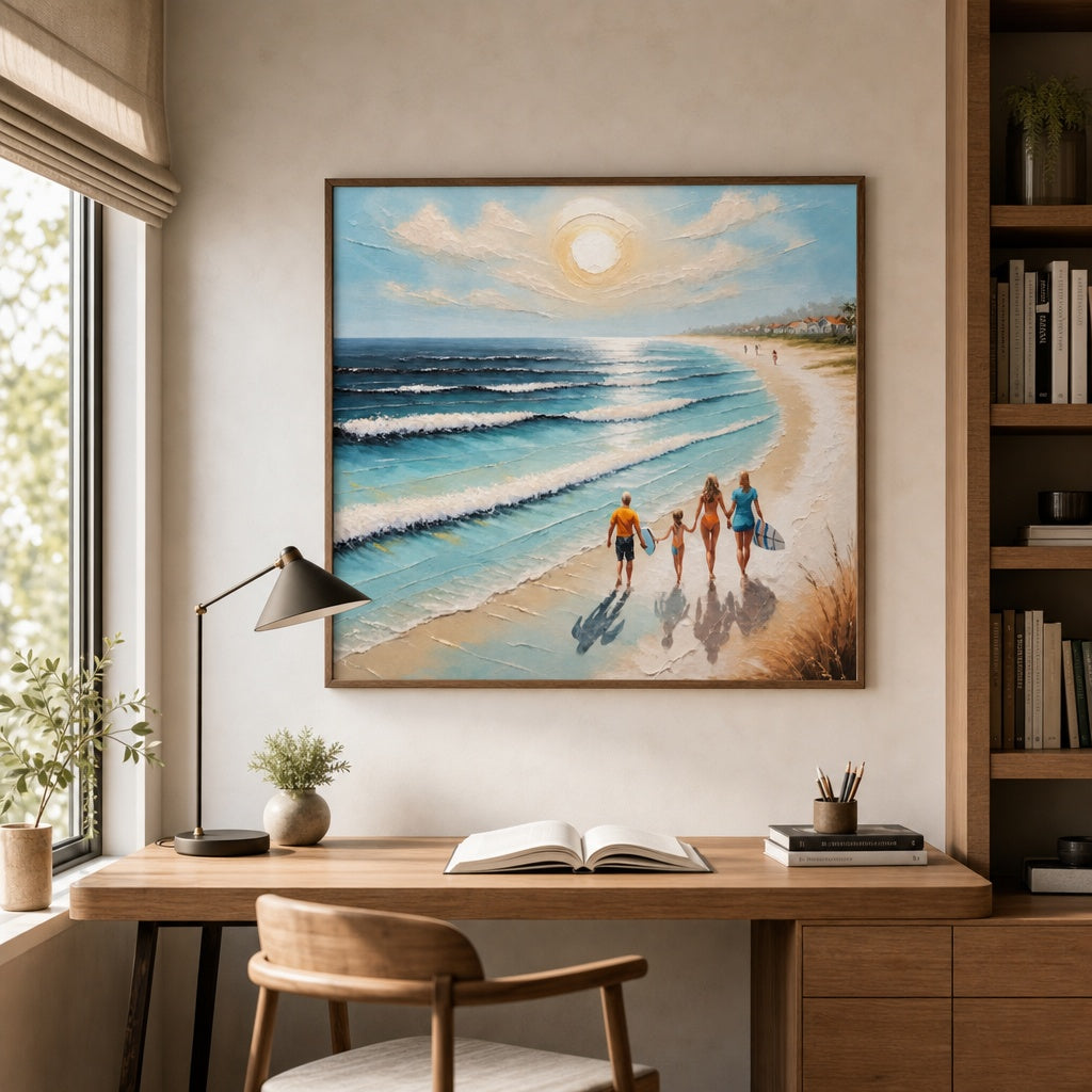 Sunlit Family Shore
