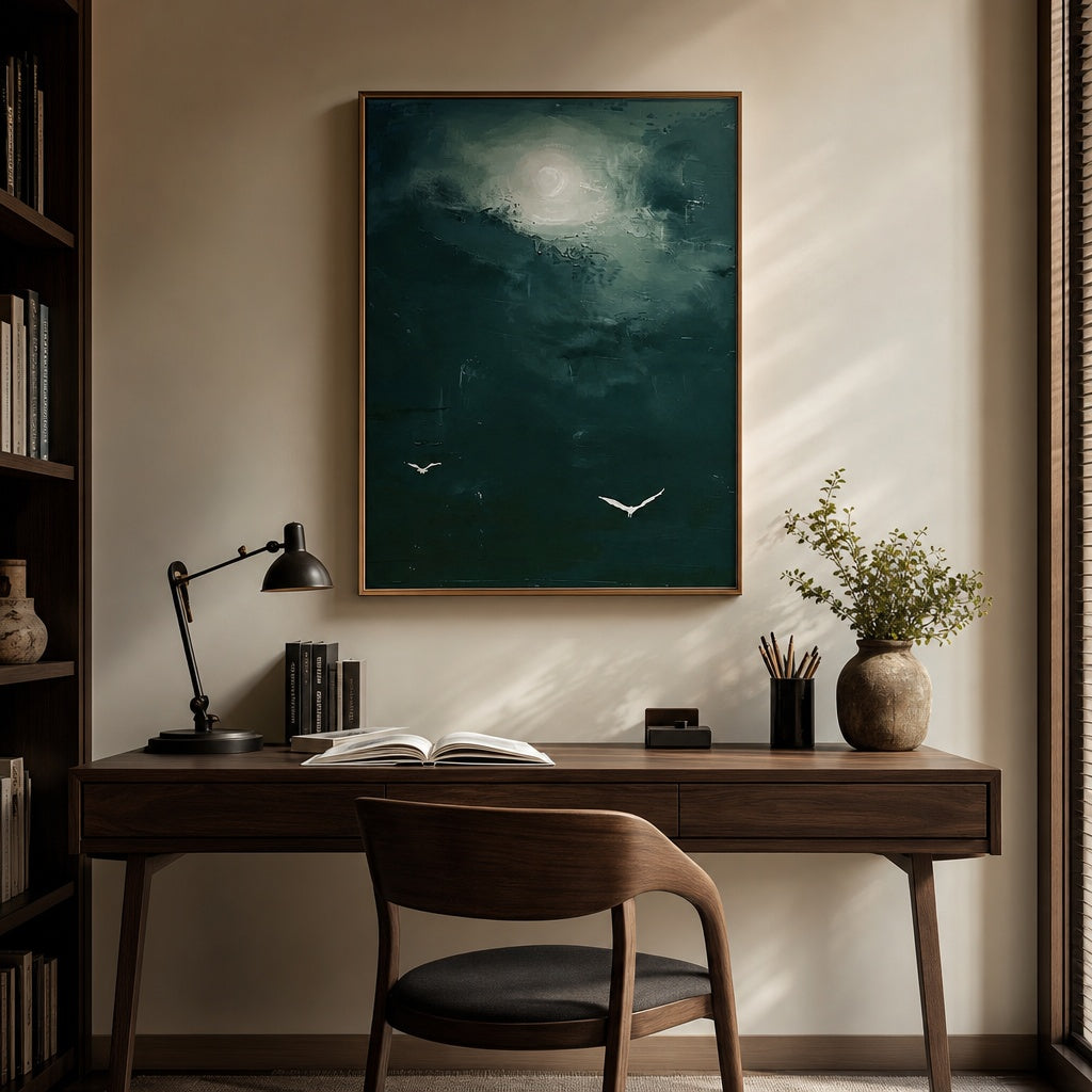 Moonlit Emerald Sky