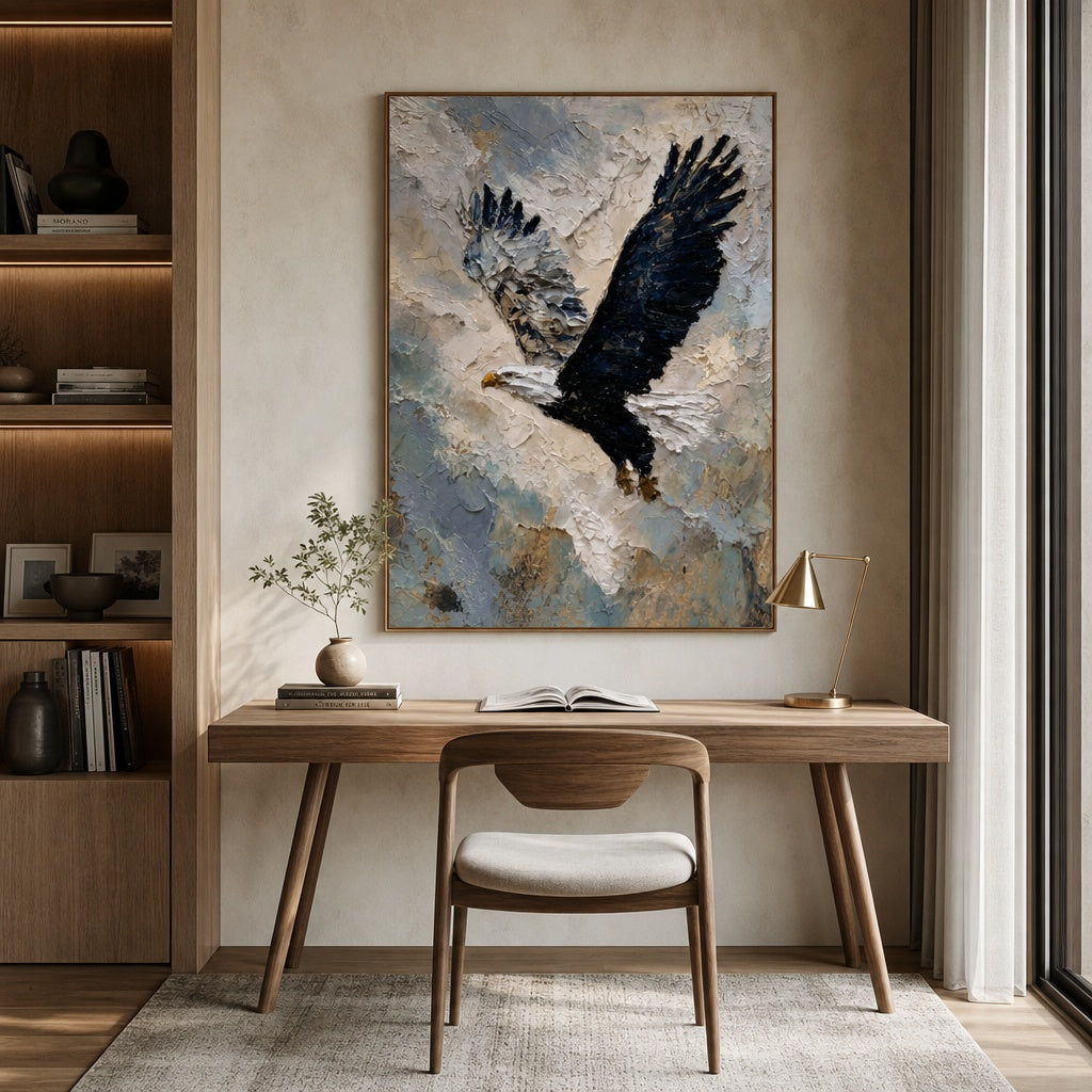 Bald Eagle Flight Textured Painting