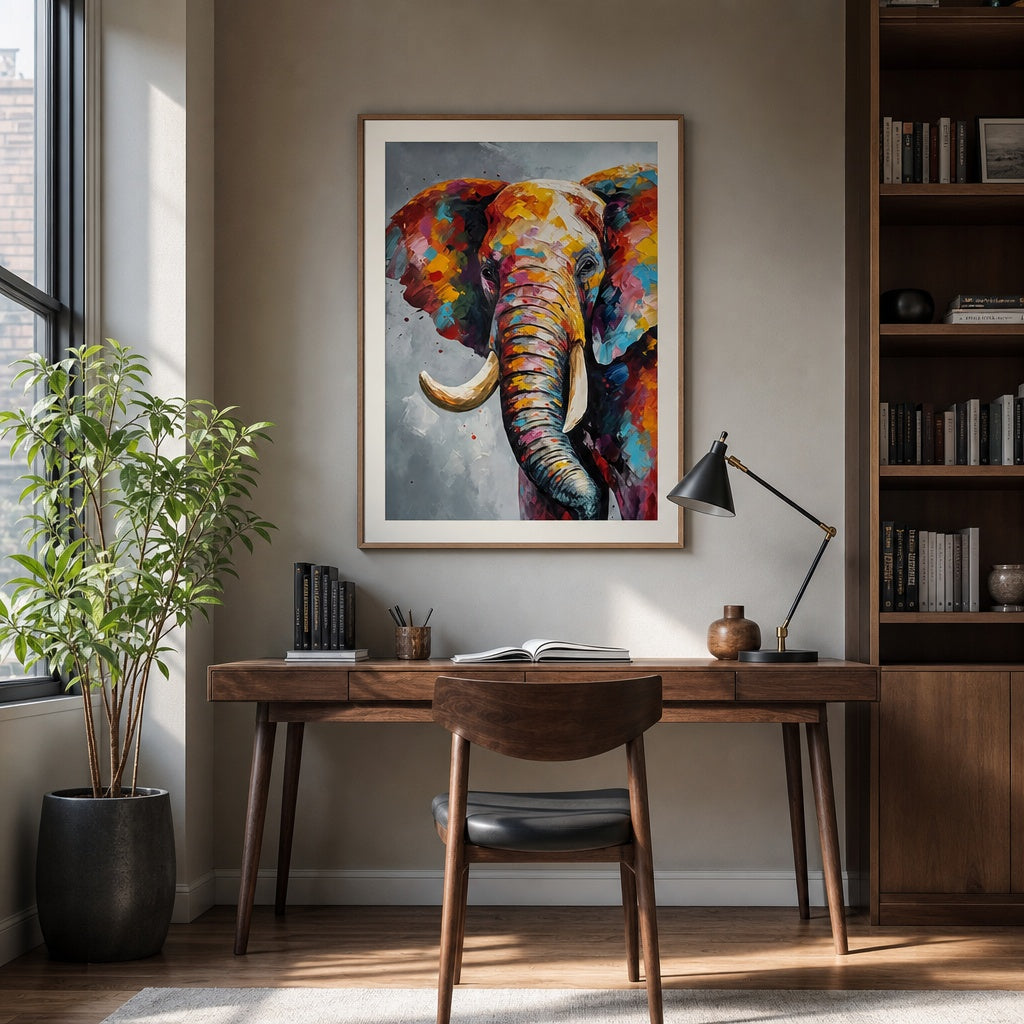 Colorful Elephant Abstract Animal Painting