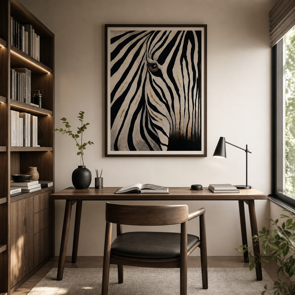Zebra Black and White Animal Painting